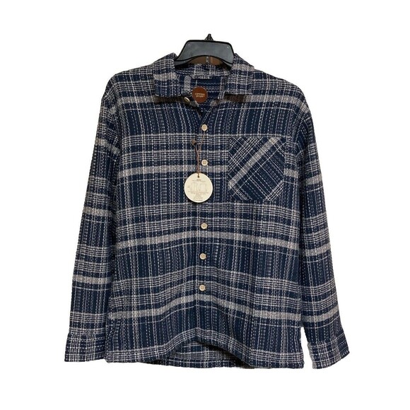 Men's Common People Granby Luxe Hybrid Overshirt Shacket Blue Plaid Sz Med. NWT